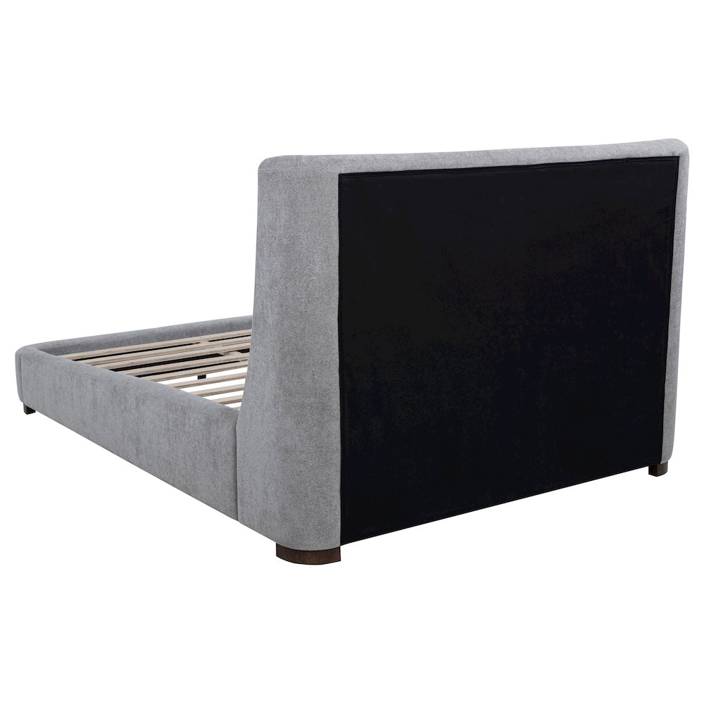 Rennes Upholstered Queen Wingback Platform Bed Grey. Picture 5