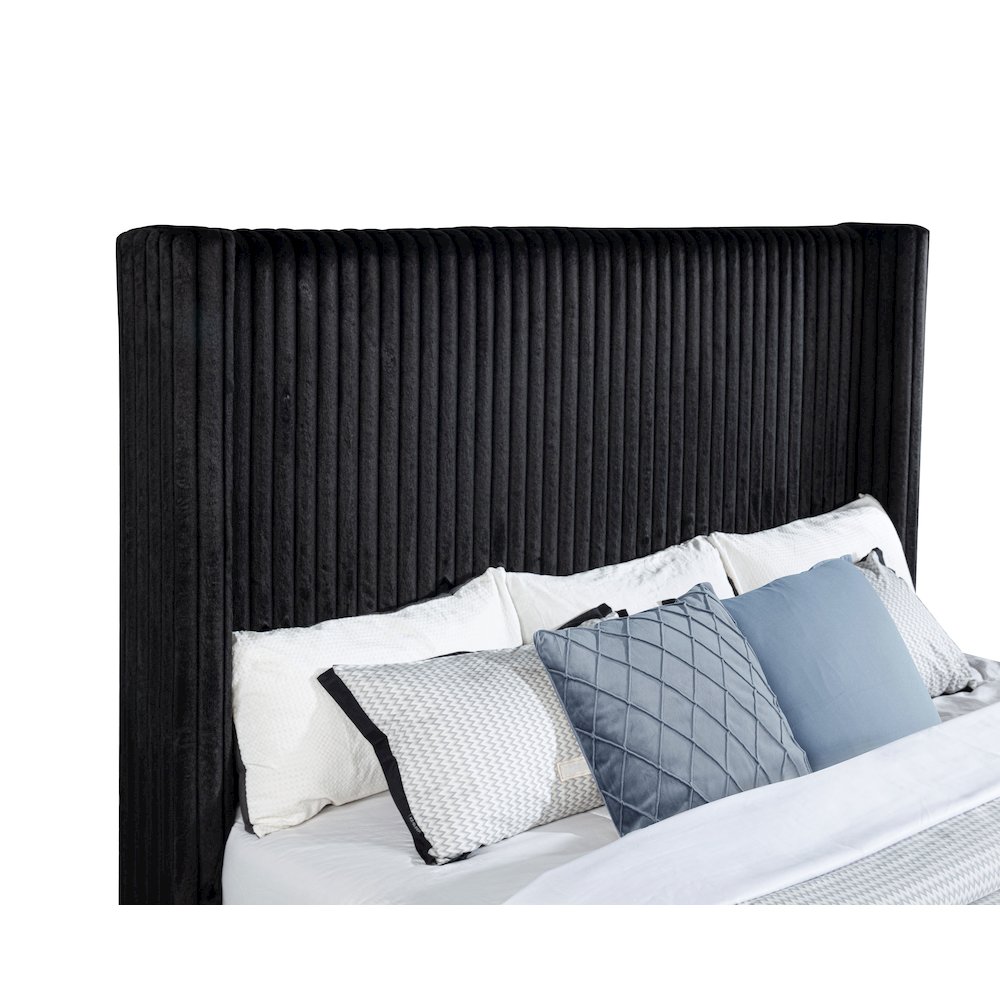Centergrove Upholstered California King Wingback TV Bed Black. Picture 7
