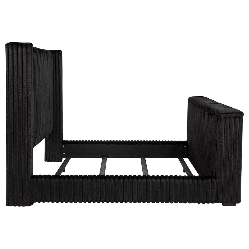 Centergrove Upholstered Queen Wingback TV Bed Black. Picture 6