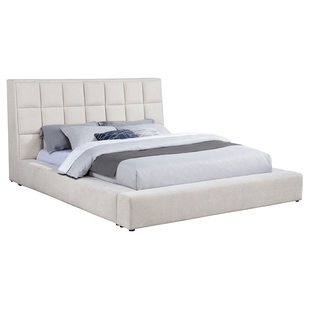 Dreux Upholstered Queen Panel Platform Bed Cream. Picture 4
