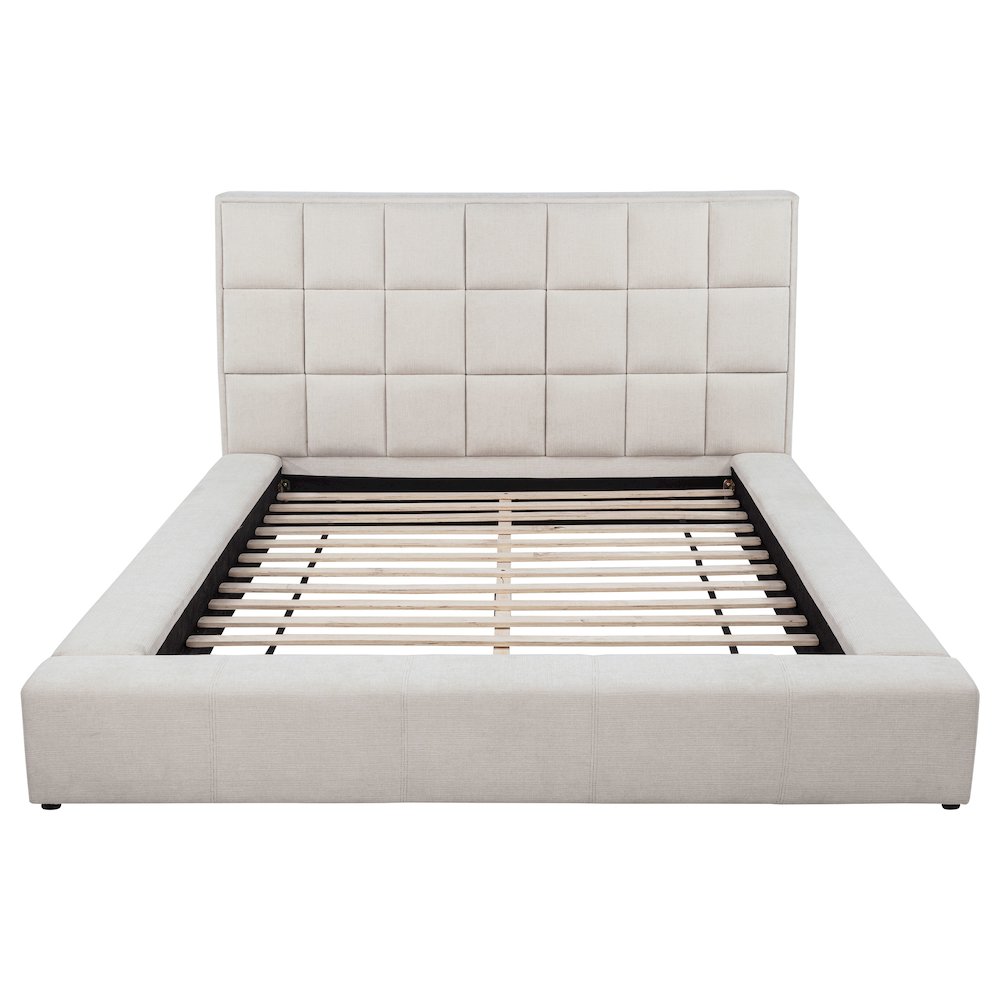 Dreux Upholstered Queen Panel Platform Bed Cream. Picture 6