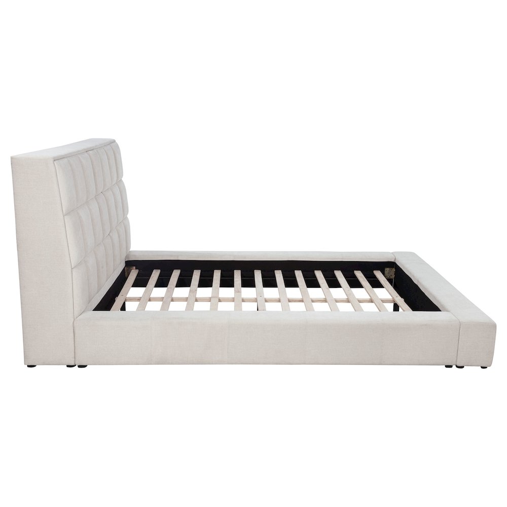 Dreux Upholstered Queen Panel Platform Bed Cream. Picture 8