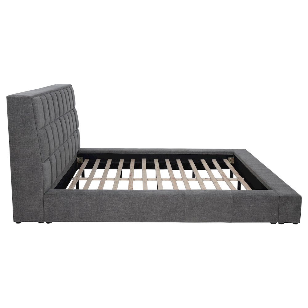 Dreux Upholstered Eastern King Panel Platform Bed Grey. Picture 8