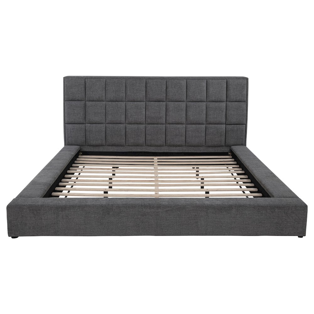 Dreux Upholstered Queen Panel Platform Bed Grey. Picture 6