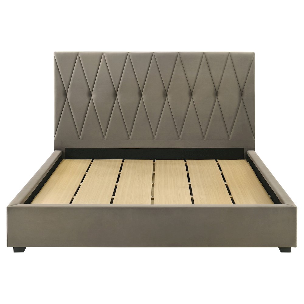 Delsea Upholstered Eastern King Platform Bed Light Brown. Picture 4