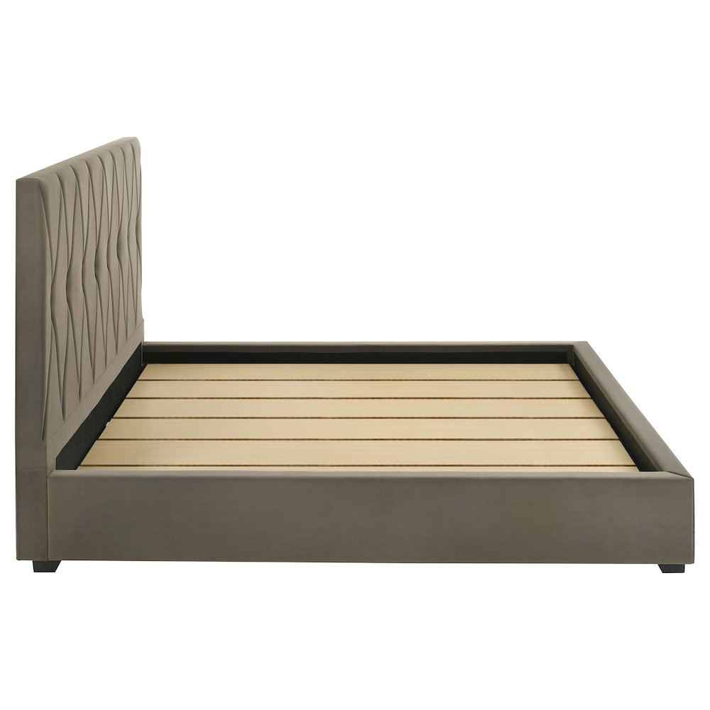 Delsea Upholstered Eastern King Platform Bed Light Brown. Picture 6