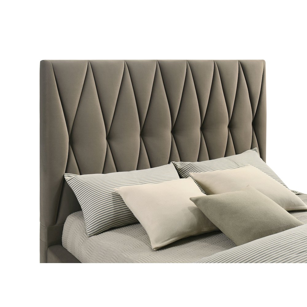 Delsea Upholstered Eastern King Platform Bed Light Brown. Picture 7