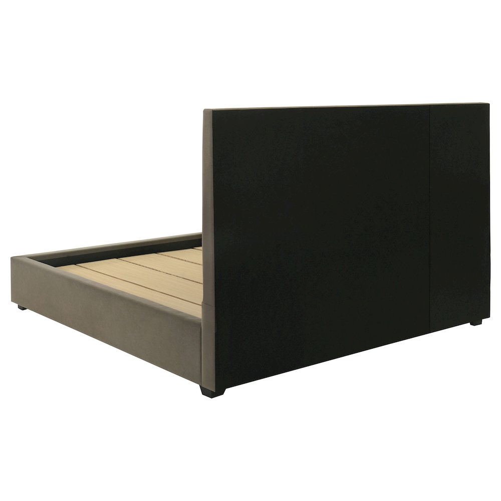 Delsea Upholstered Queen Panel Platform Bed Light Brown. Picture 5