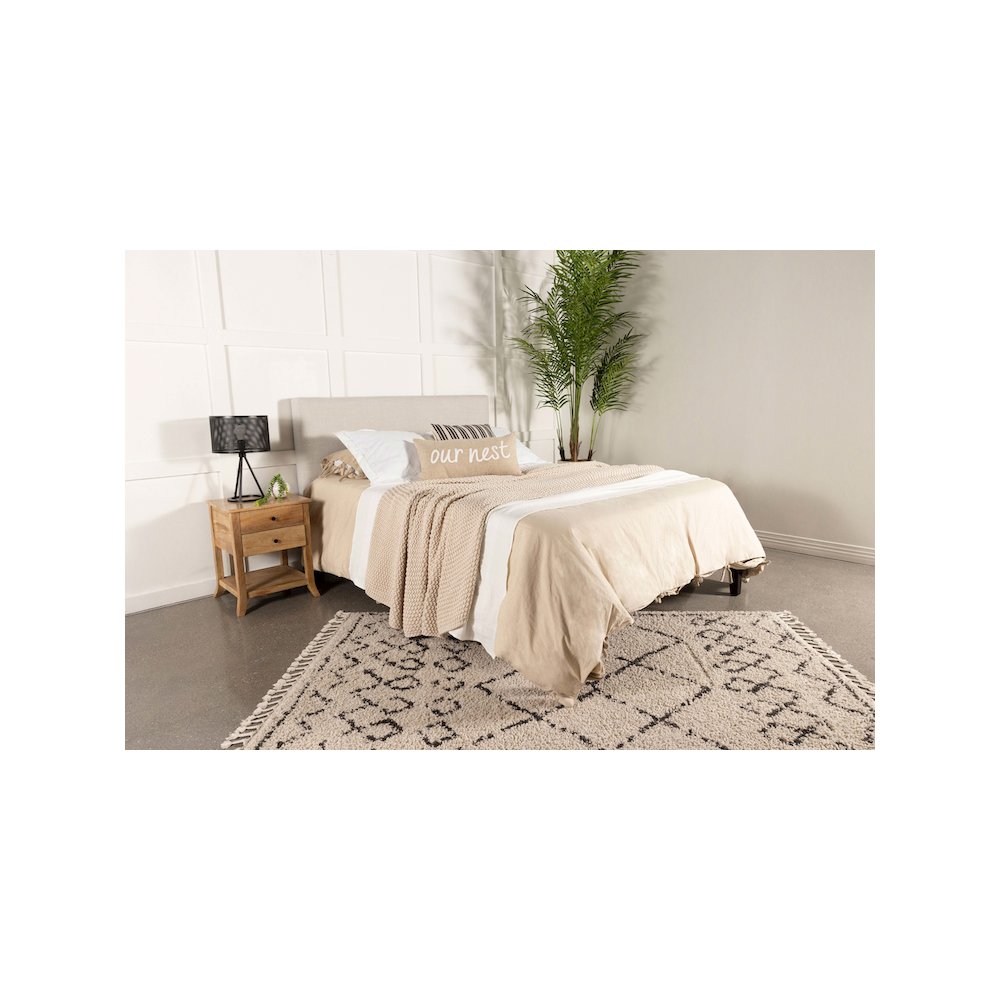 Pirro Upholstered King Panel Headboard Sand. Picture 9