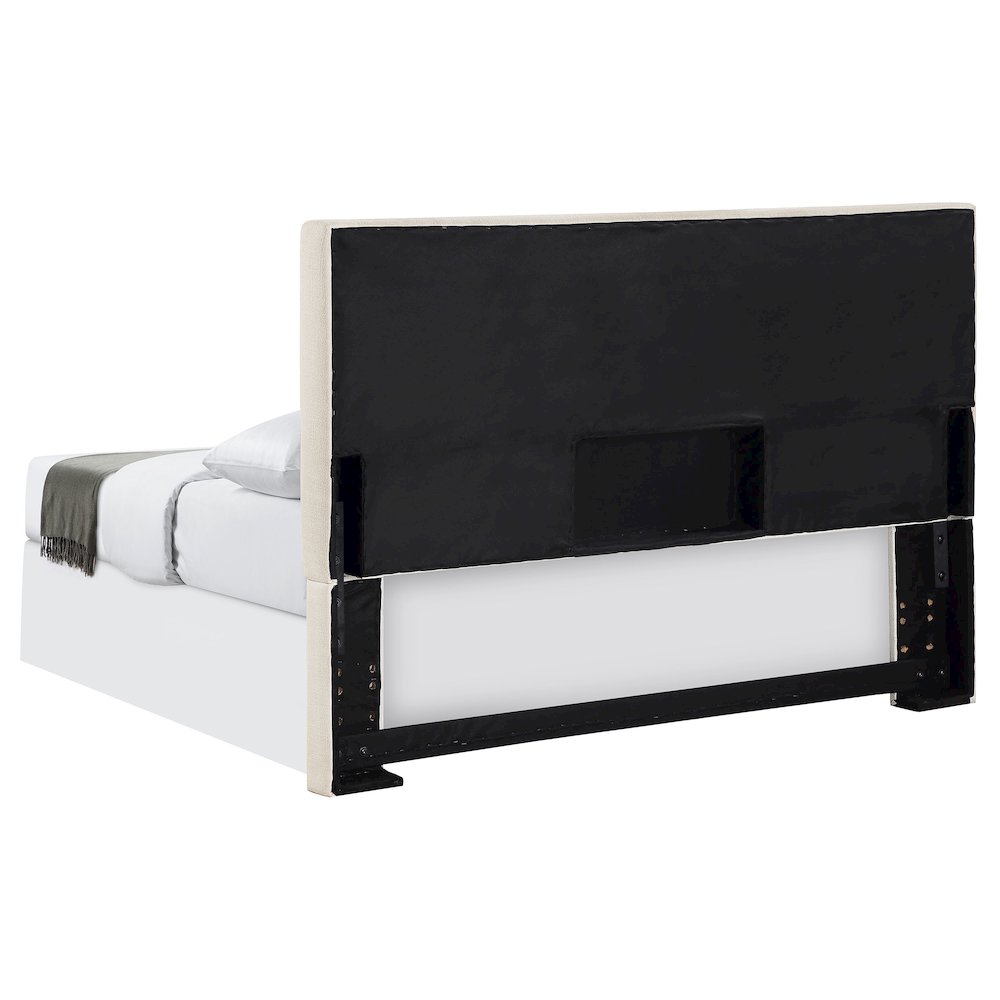 Pirro Upholstered Queen or Full Panel Headboard Sand. Picture 4