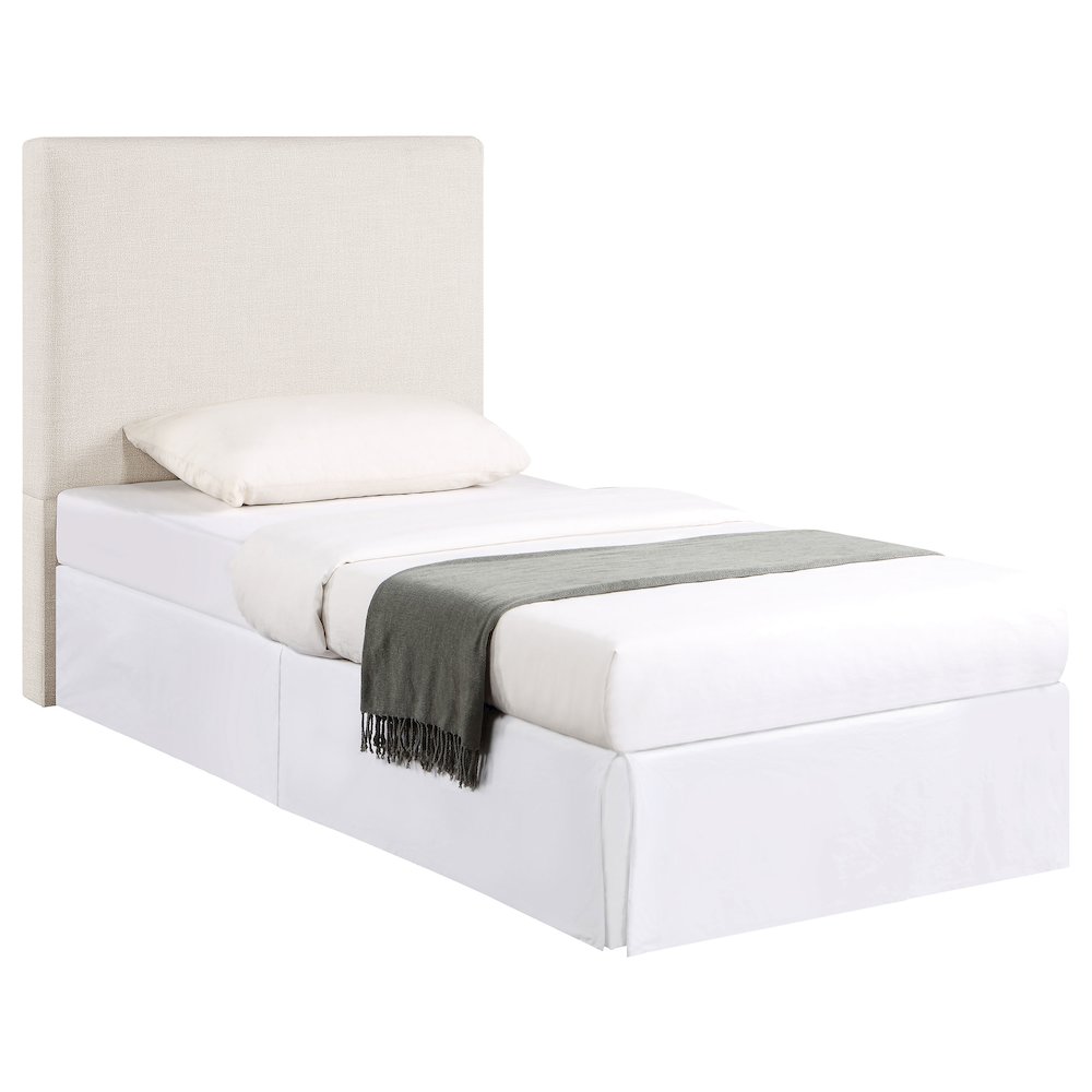 Pirro Upholstered Twin Panel Headboard Sand. Picture 1