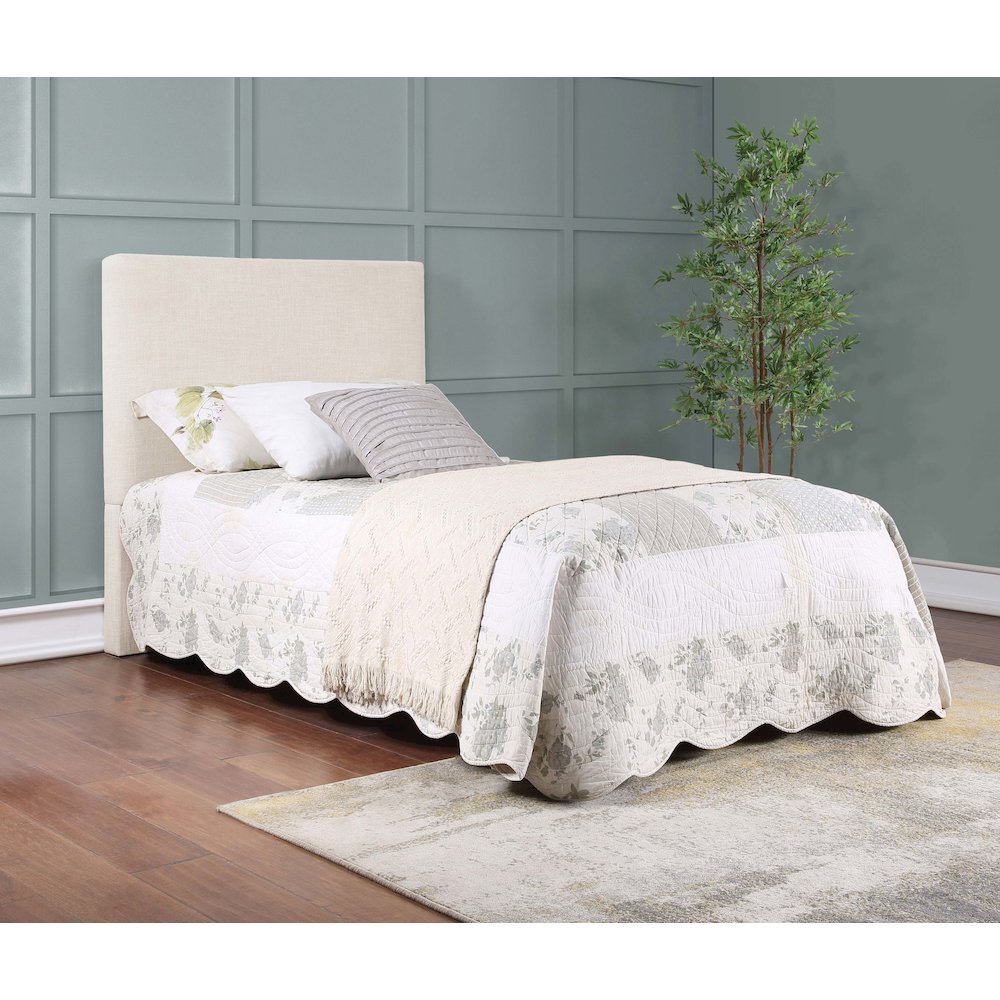 Pirro Upholstered Twin Panel Headboard Sand. Picture 9