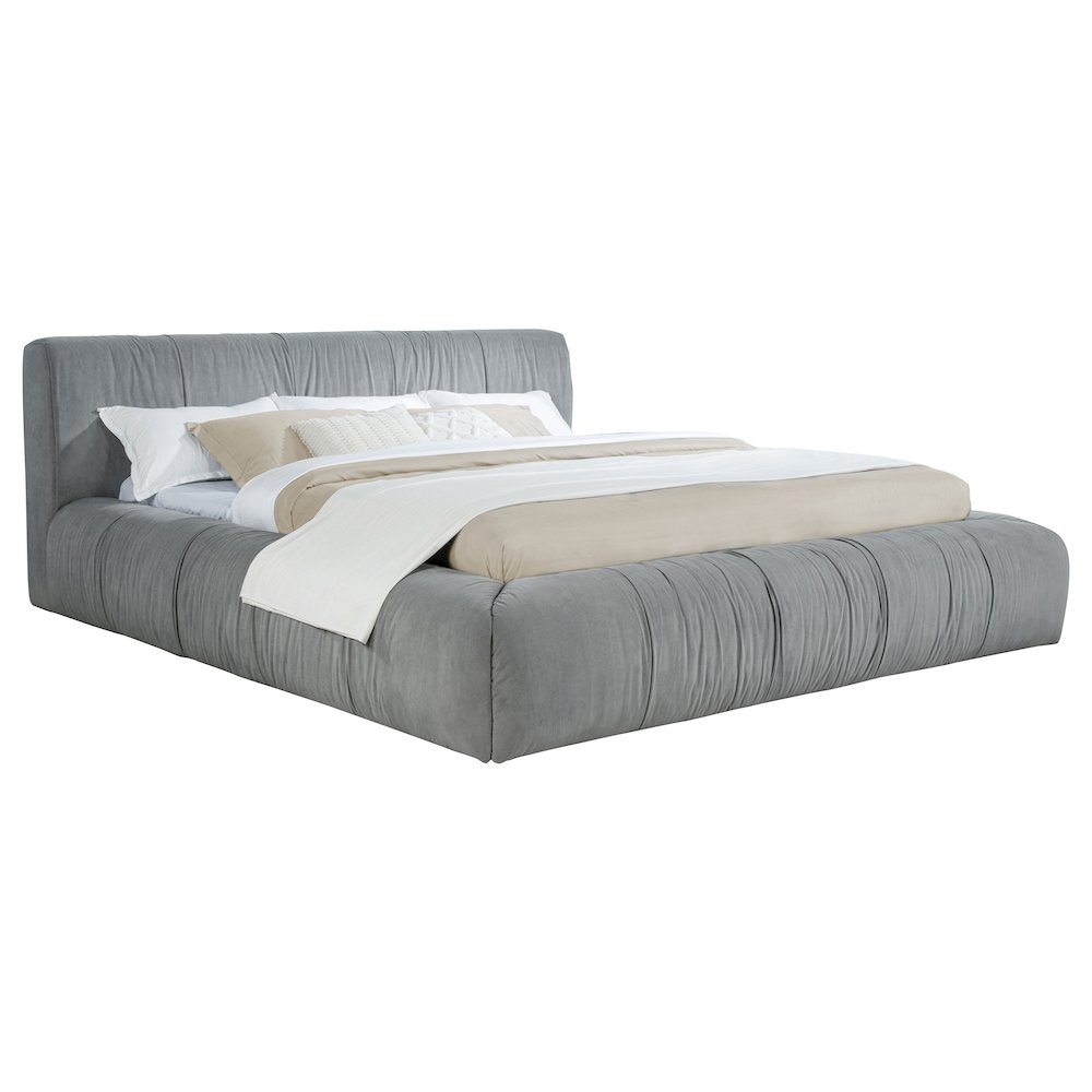Wilshire Upholstered Eastern King Platform Bed Grey. Picture 3
