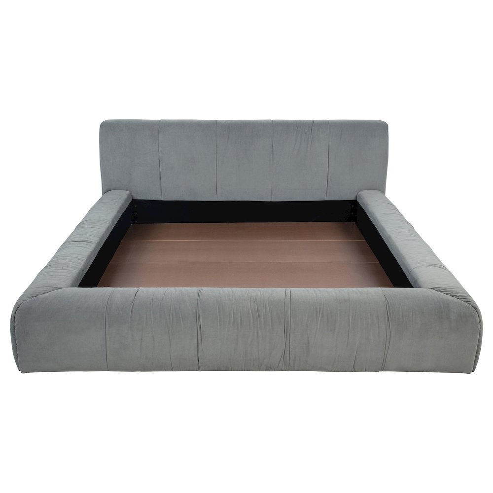 Wilshire Upholstered Eastern King Platform Bed Grey. Picture 4