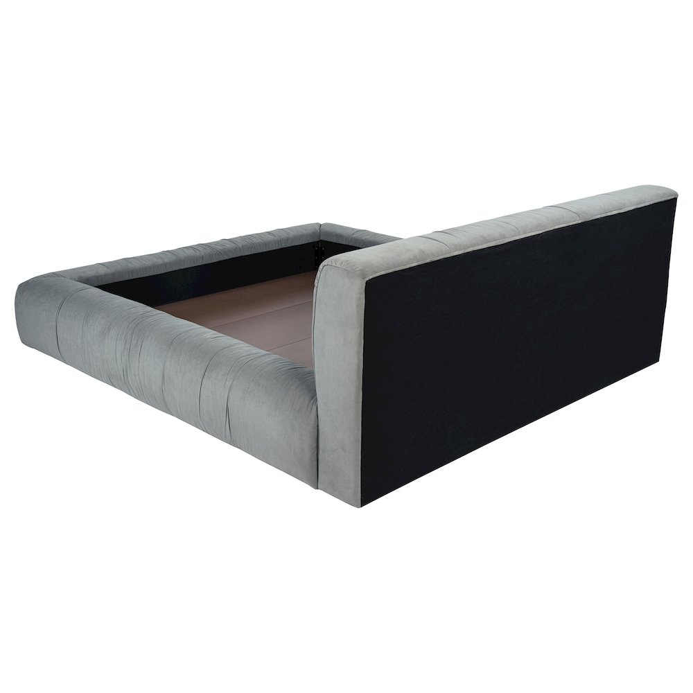Wilshire Upholstered Eastern King Platform Bed Grey. Picture 10