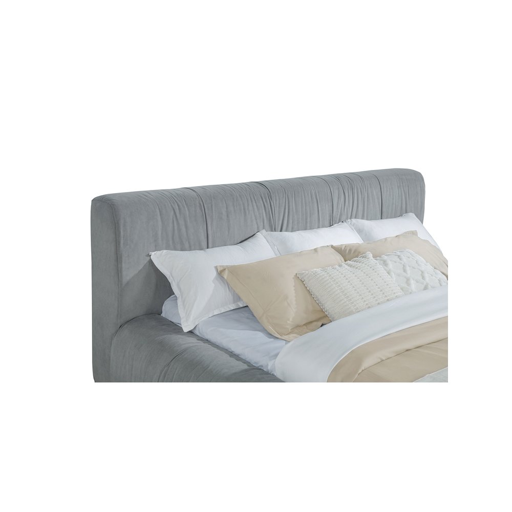 Wilshire Upholstered Eastern King Platform Bed Grey. Picture 5