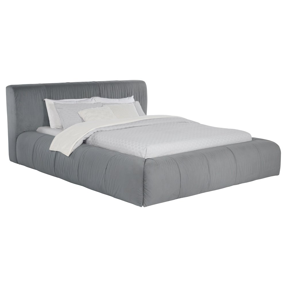 Wilshire Upholstered Queen Platform Bed Grey. Picture 3