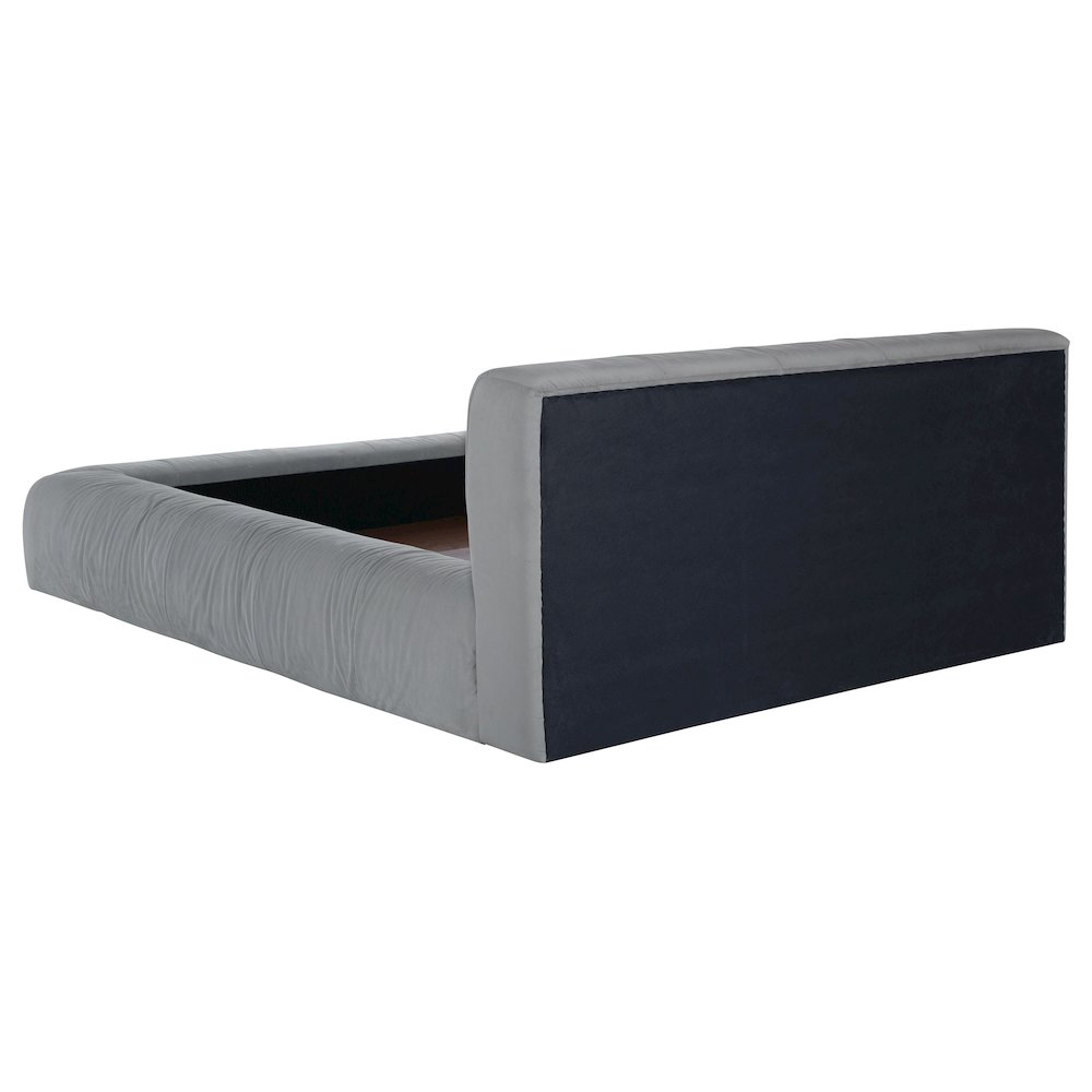 Wilshire Upholstered Queen Platform Bed Grey. Picture 4