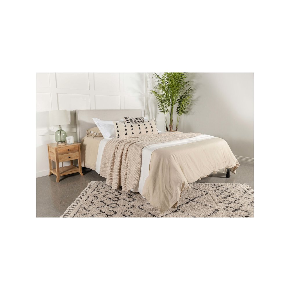 Izzy Upholstered King Panel Headboard Sand. Picture 9
