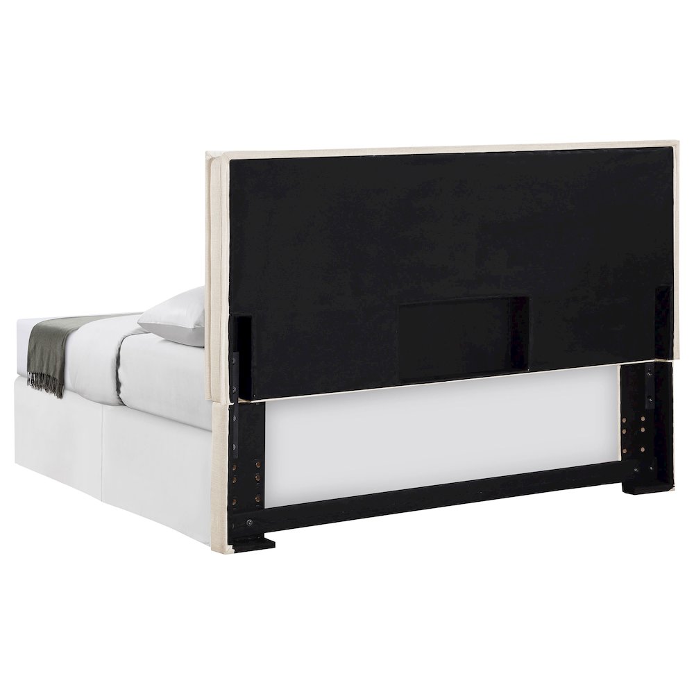 Izzy Upholstered Queen or Full Panel Headboard Sand. Picture 4