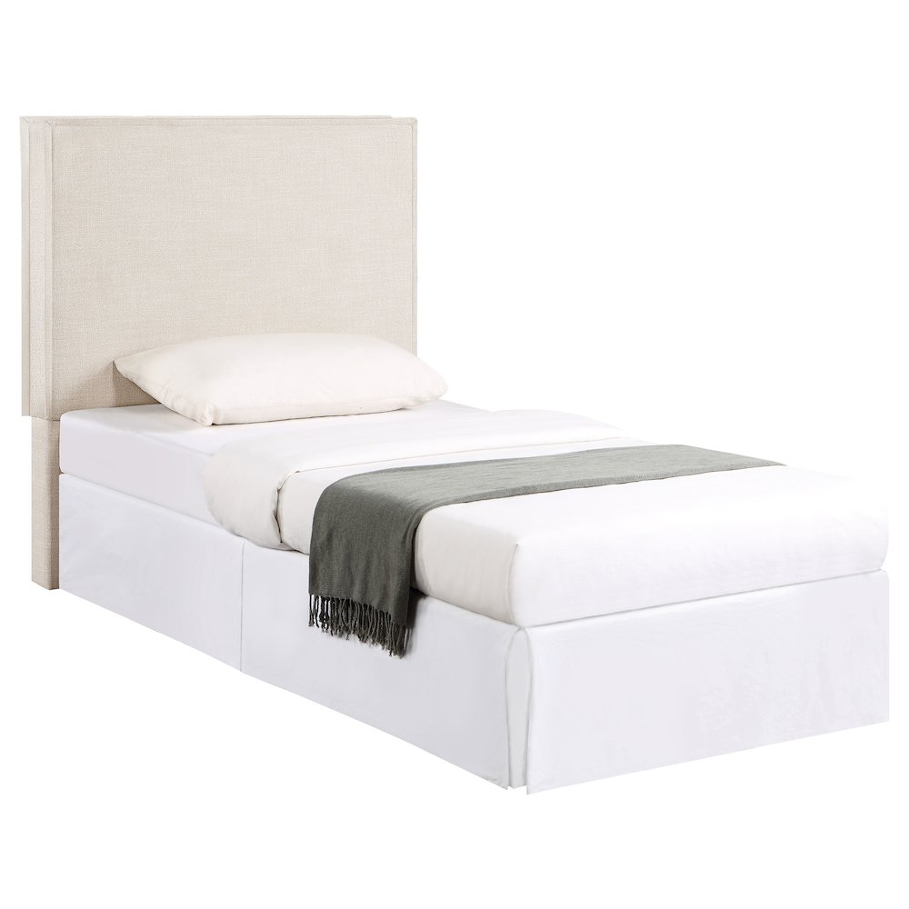 Izzy Upholstered Twin Panel Headboard Sand. Picture 1