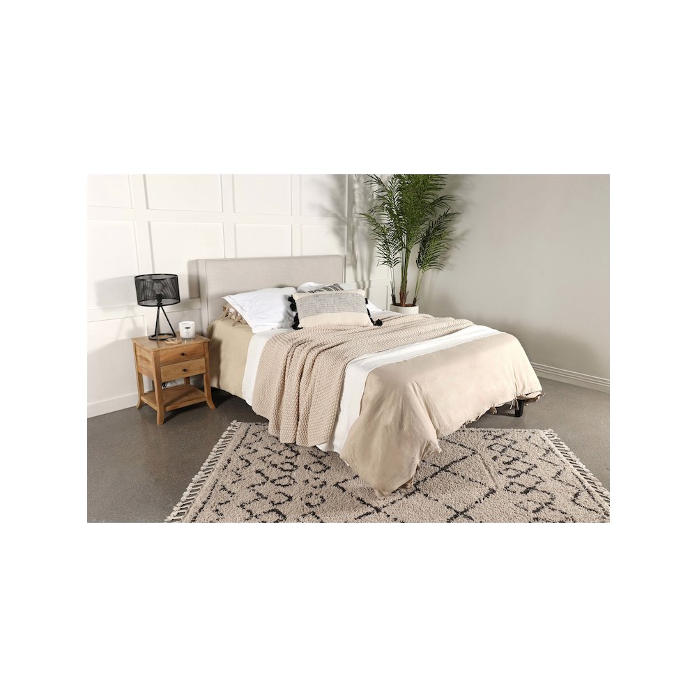 Kosmo Upholstered King Panel Headboard Sand. Picture 9