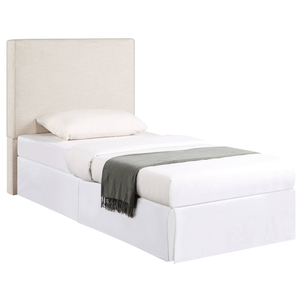 Kosmo Upholstered Twin Panel Headboard Sand. Picture 1