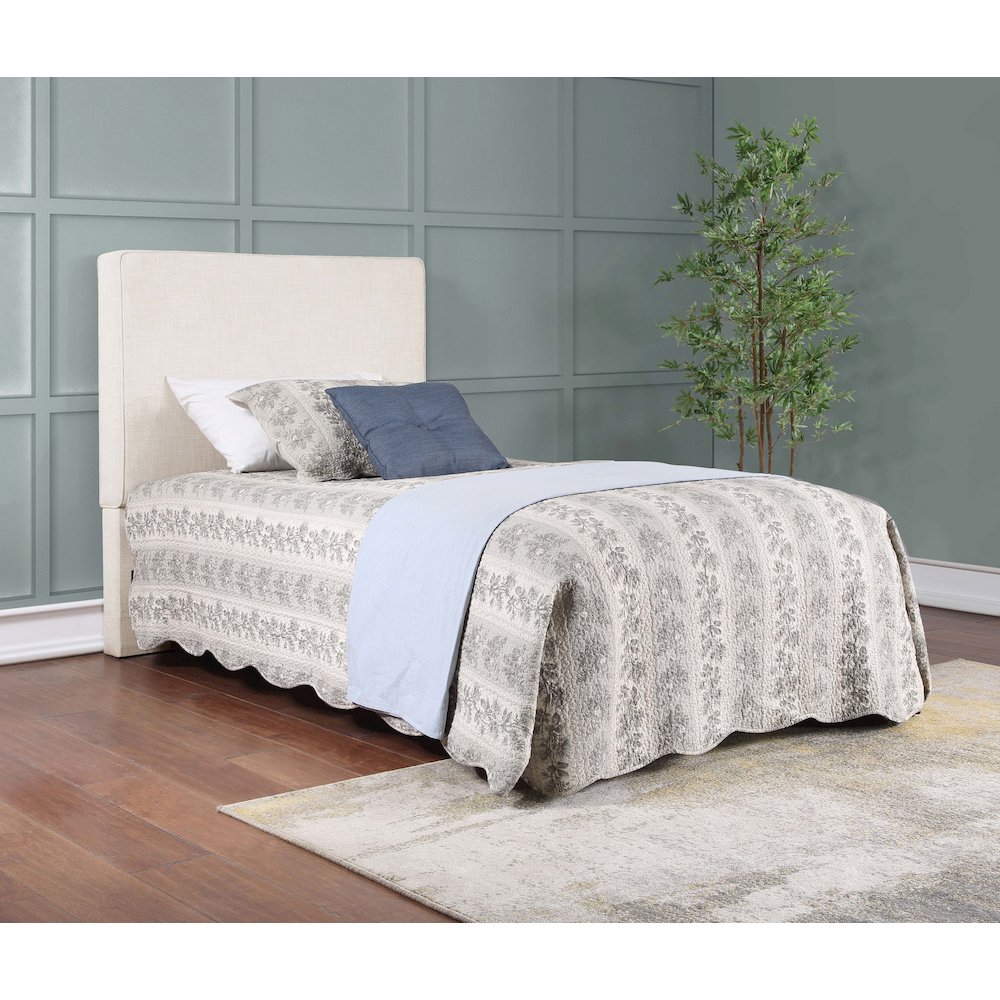 Kosmo Upholstered Twin Panel Headboard Sand. Picture 9