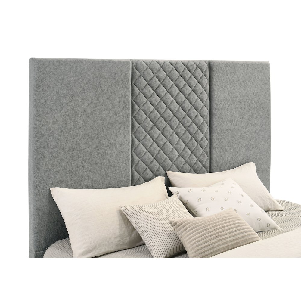 Tara 61-inch Upholstered Eastern King Panel TV Bed Grey. Picture 9