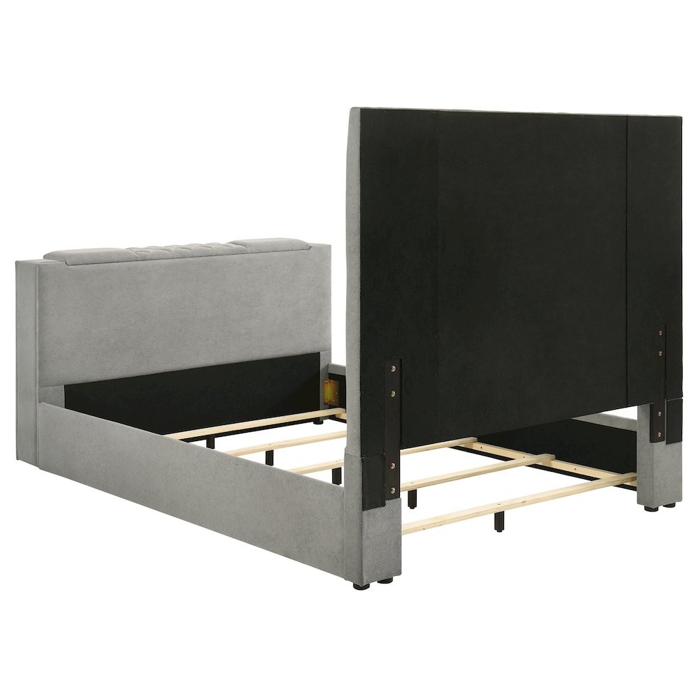 Tara 61-inch Upholstered Queen Panel TV Bed Grey. Picture 7