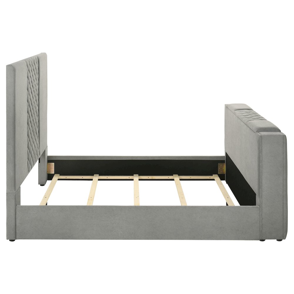 Tara 61-inch Upholstered Queen Panel TV Bed Grey. Picture 8