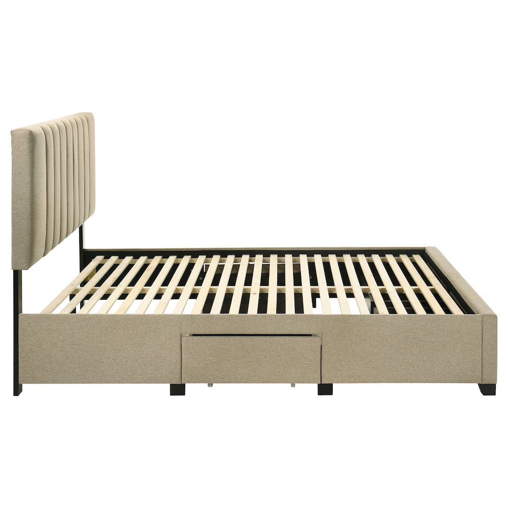 Wheatland 4-drawer Upholstered Eastern King Storage Bed Brown. Picture 8