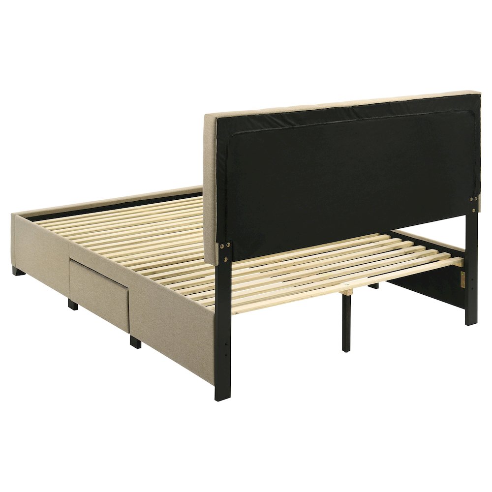 Wheatland 4-drawer Upholstered Queen Storage Bed Light Brown. Picture 7