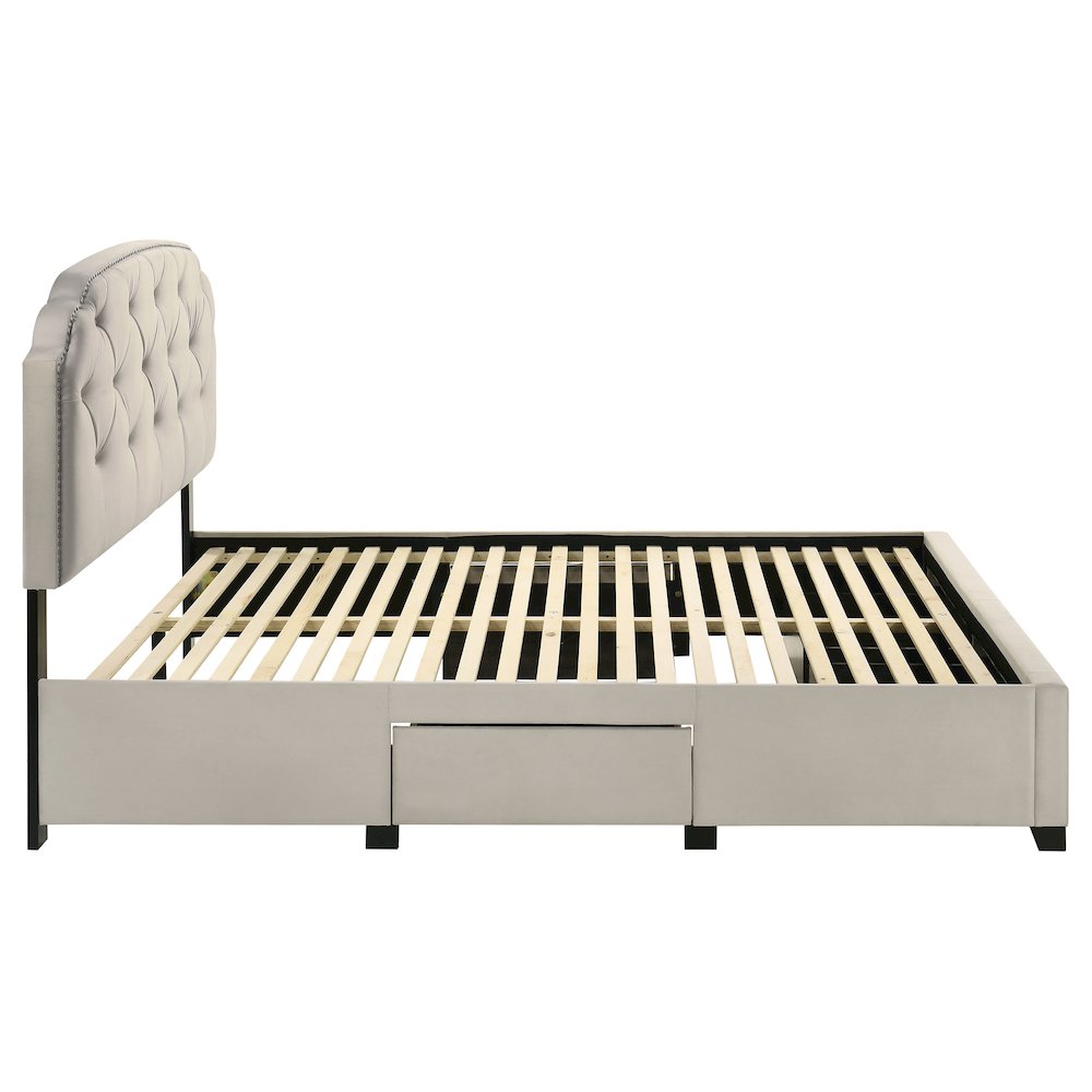 Marianna 4-drawer Upholstered Queen Storage Bed Cream. Picture 8