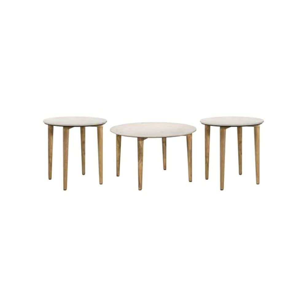 Aldis 3-piece Coffee and End Table Set White. Picture 1