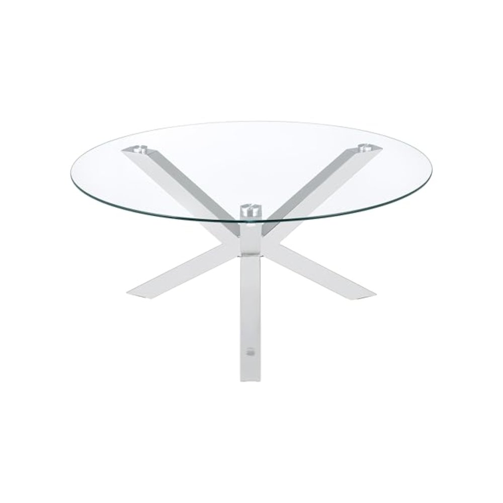 Kenzie 2-piece Round Coffee and End Table Set Chrome. Picture 9