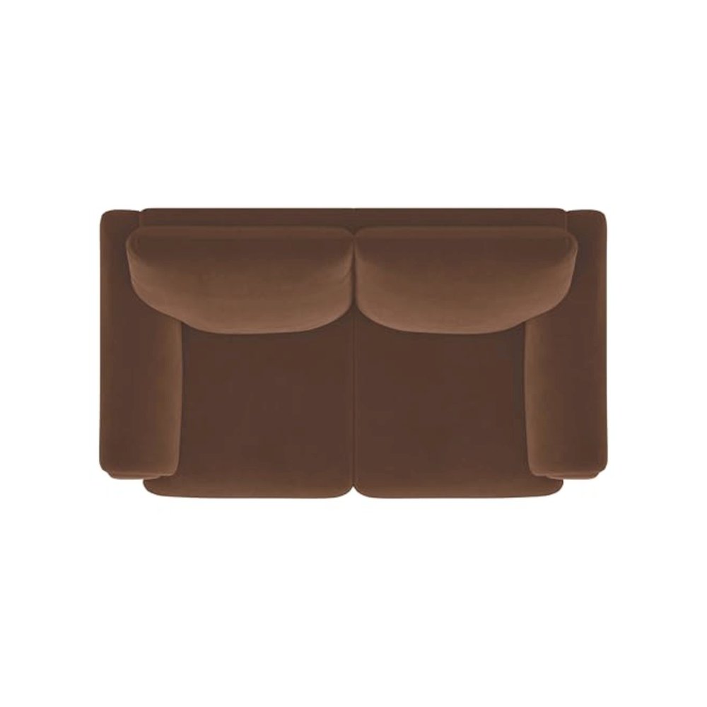 Selma Velvet Upholstered Crescent Arm Loveseat Rust. Picture 11