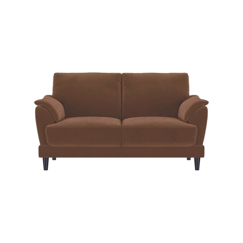 Selma Velvet Upholstered Crescent Arm Loveseat Rust. Picture 4