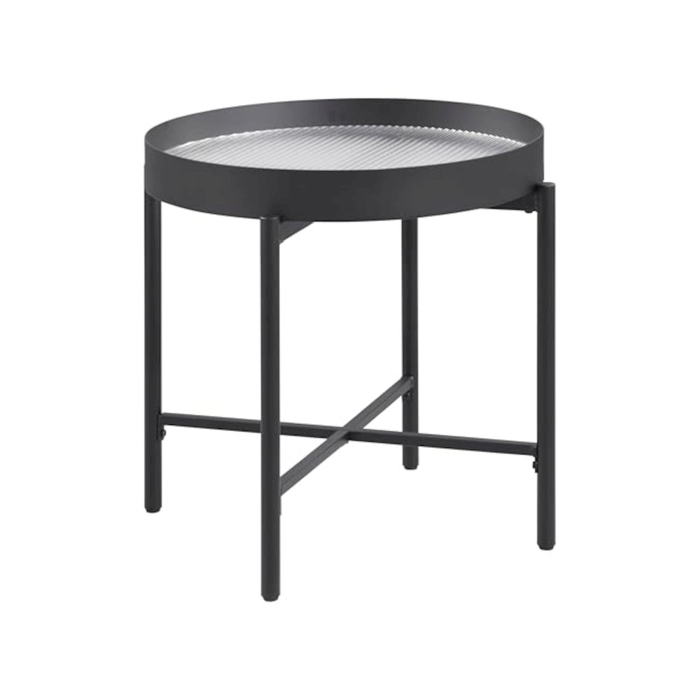 Ozella 2-piece Round Coffee and End Table Set Sandy Black. Picture 7