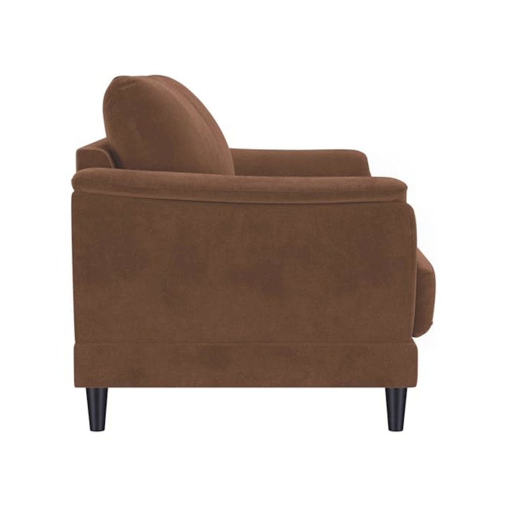 Selma Velvet Upholstered Crescent Arm Loveseat Rust. Picture 10