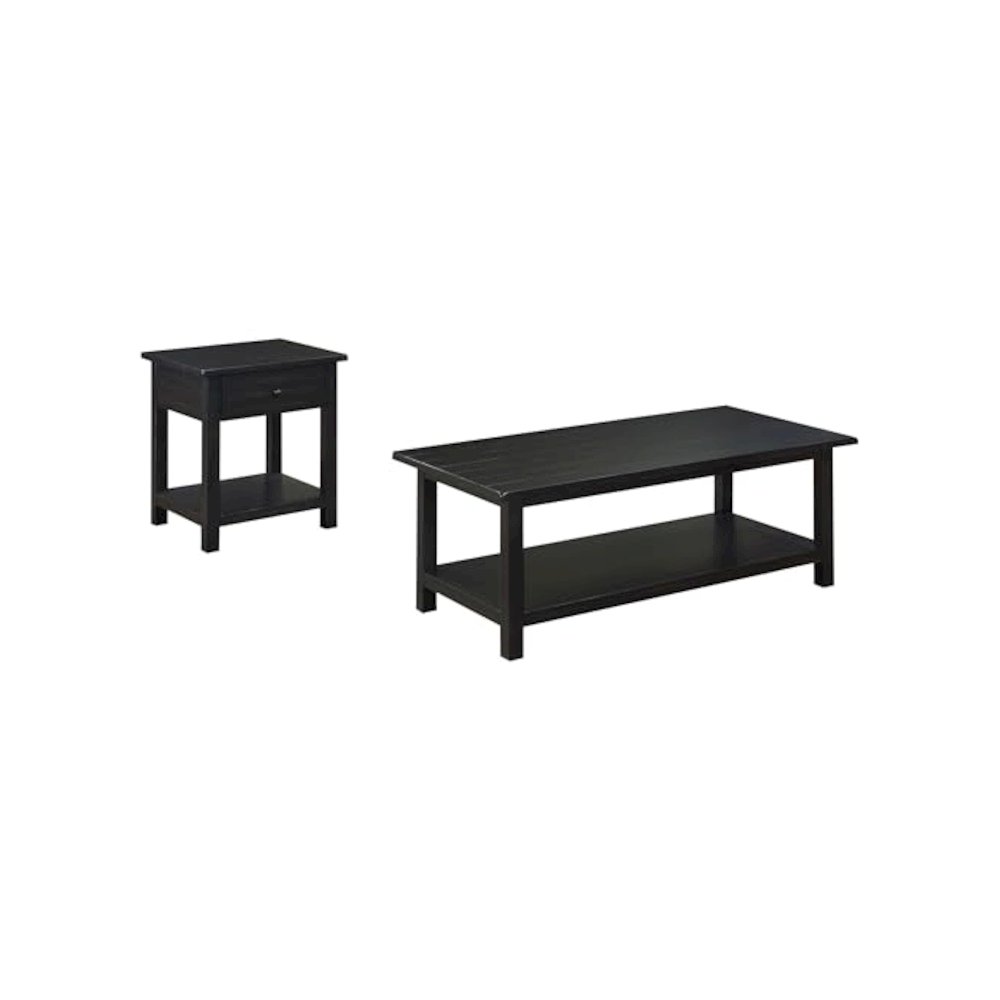 Payne 2-piece Coffee and 1-drawer End Table Set Java. Picture 1