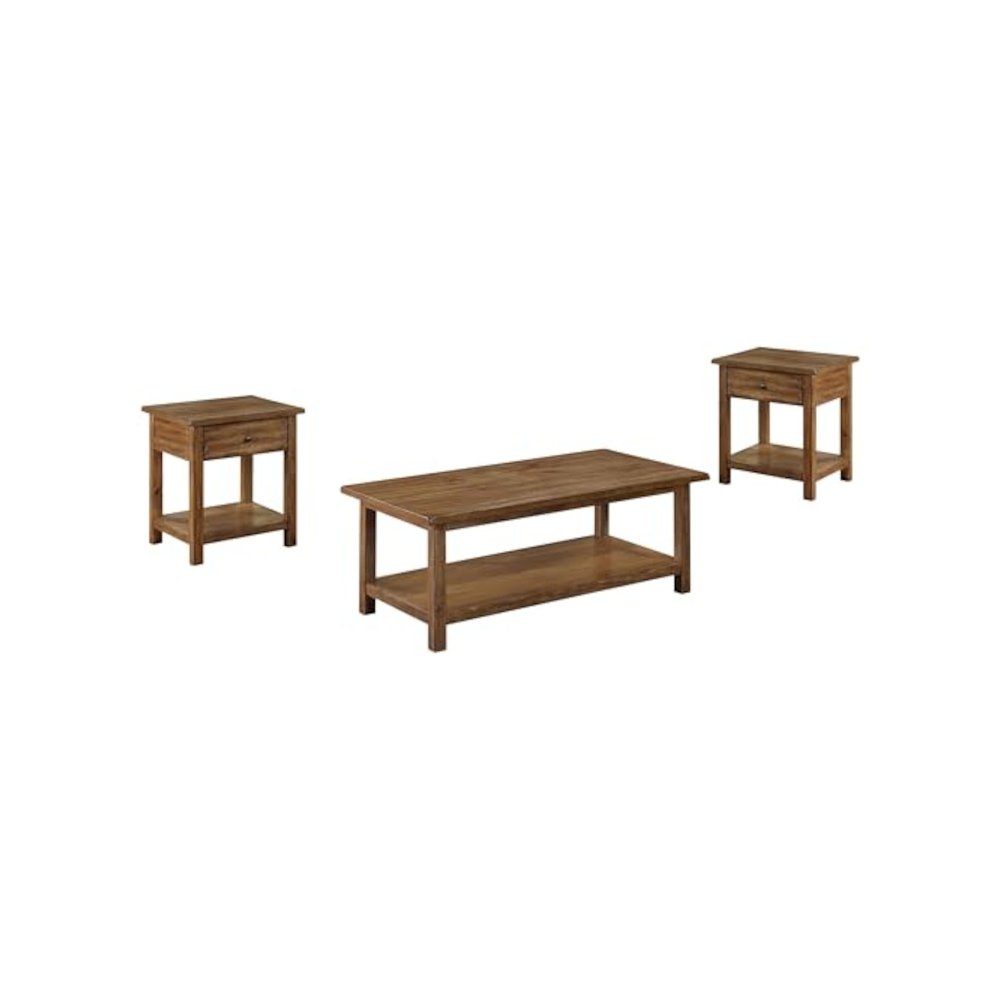 Payne 3-piece Coffee and 1-drawer End Table Set Brown. Picture 1