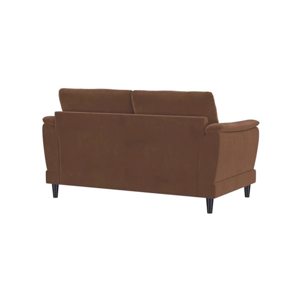 Selma Velvet Upholstered Crescent Arm Loveseat Rust. Picture 9