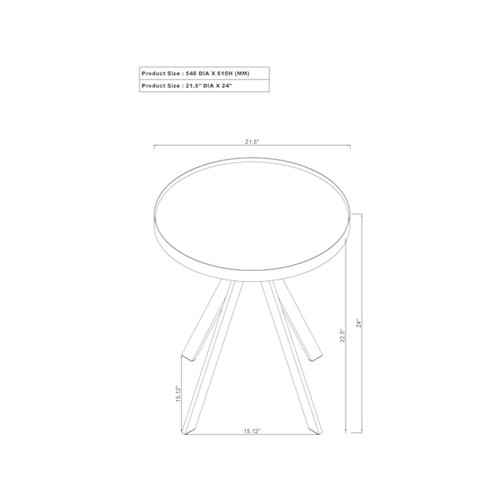 Briggs 2-piece Round Coffee and End Table Set Black. Picture 10