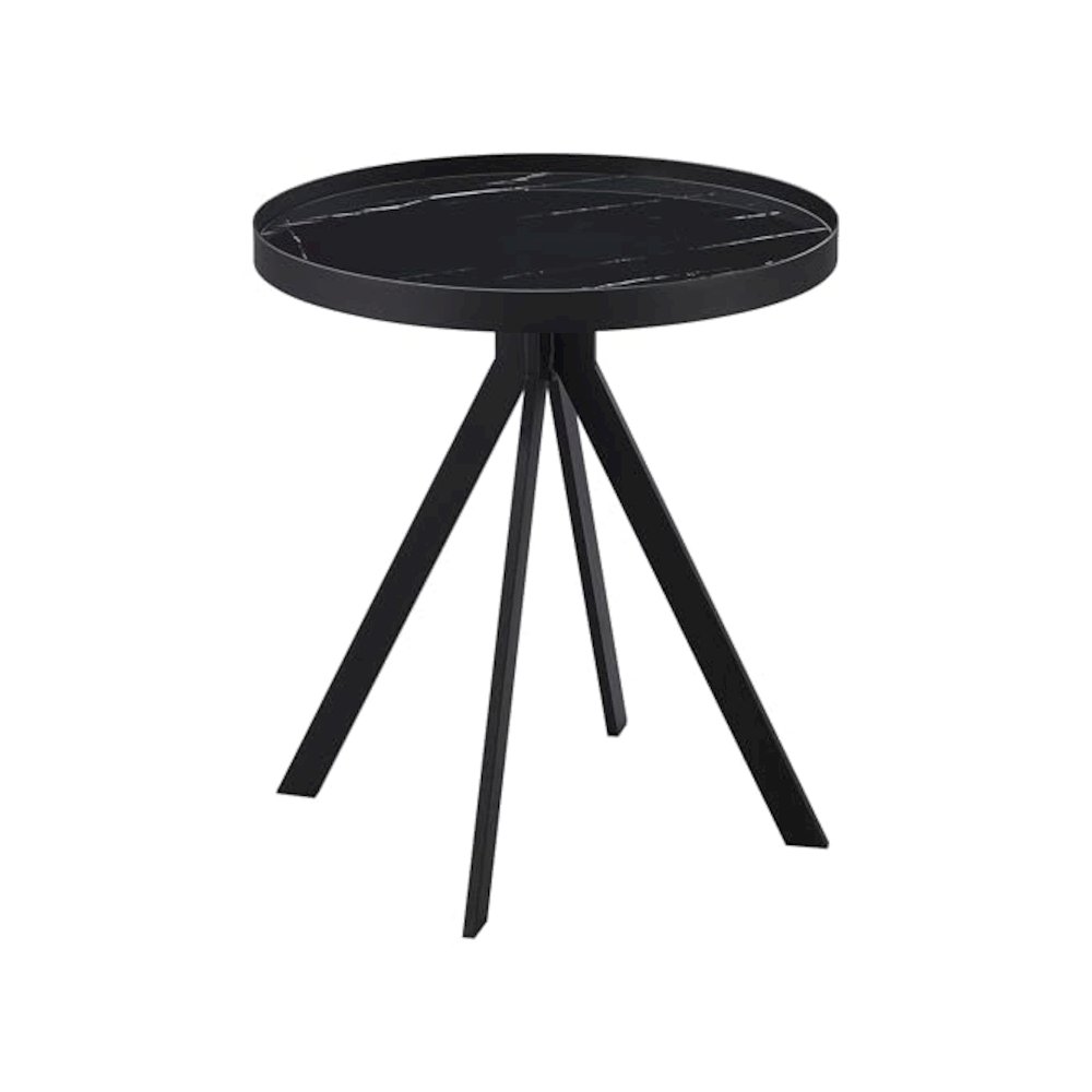 Briggs 2-piece Round Coffee and End Table Set Black. Picture 5