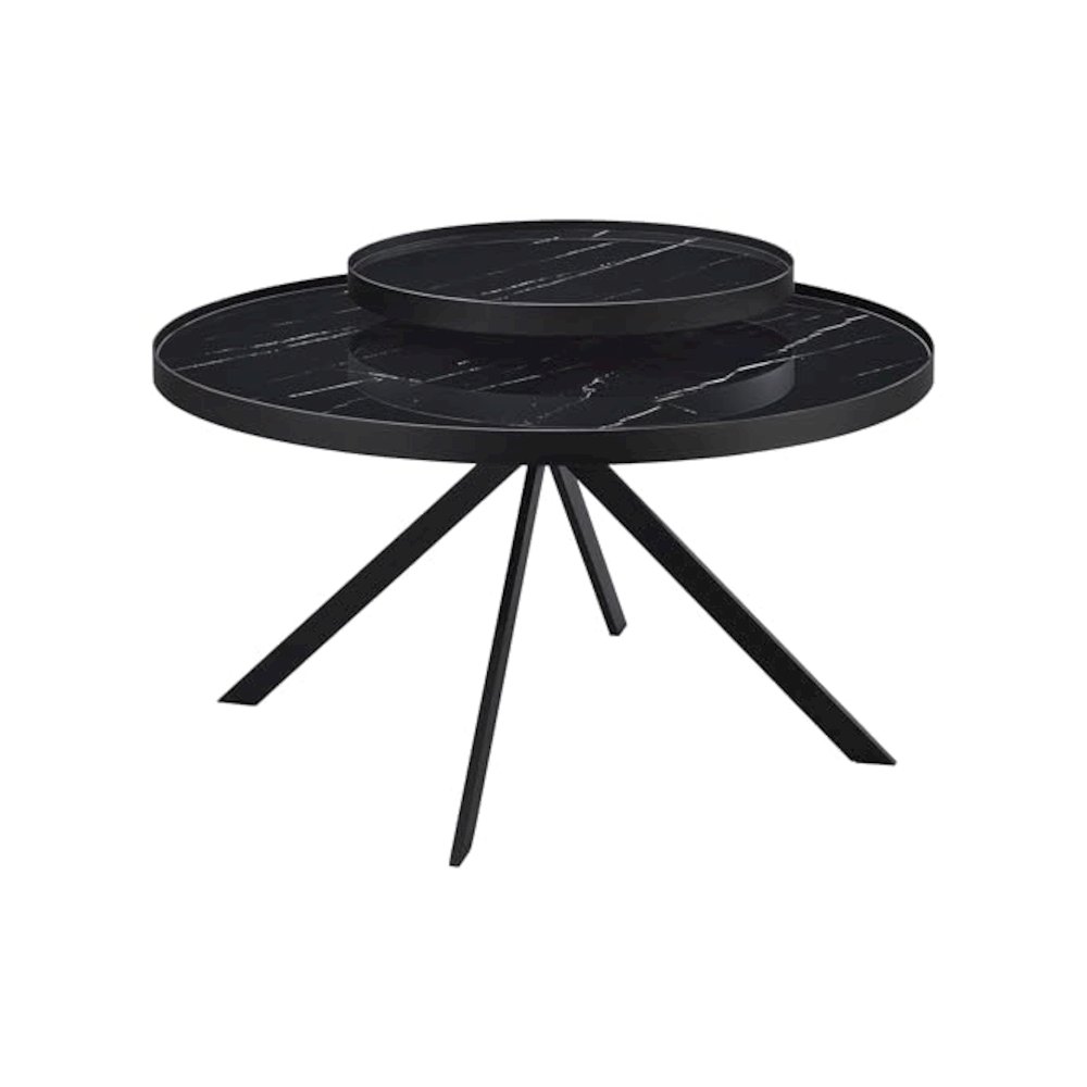 Briggs 2-piece Round Coffee and End Table Set Black. Picture 8