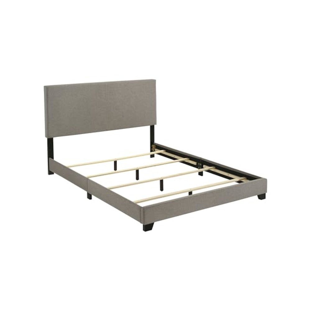 Dorian Fabric Upholstered Queen Panel Bed Taupe. Picture 4