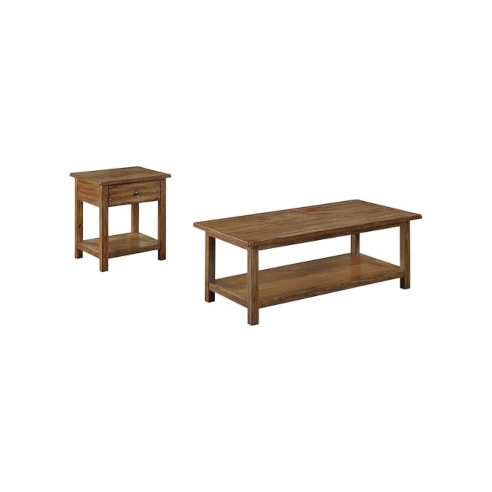 Payne 2-piece Coffee and 1-drawer End Table Set Brown. Picture 1