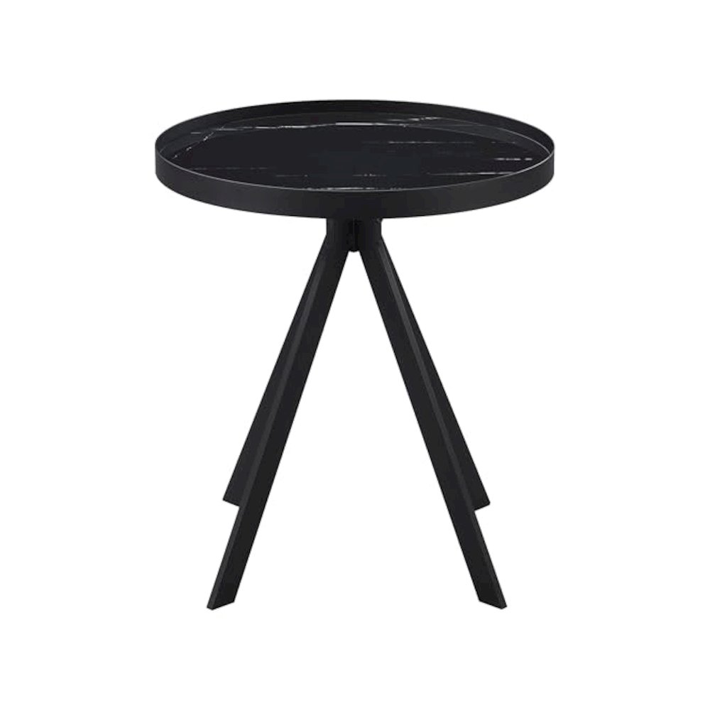 Briggs 2-piece Round Coffee and End Table Set Black. Picture 4