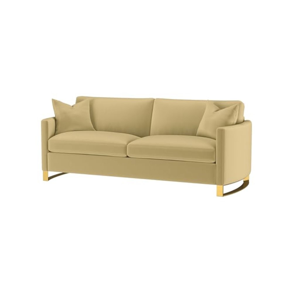 Corliss Upholstered Curved Track Arm Sofa Camel. Picture 5